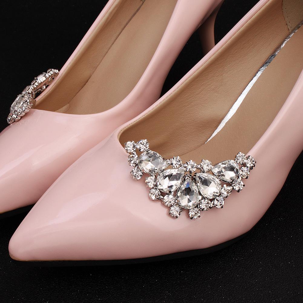 1 Pair Elegant Rhinestone Shoe Buckles for Wedding Shoes - Bride's Crystal Shoe Clips for Prom, Evening Gowns & Special Occasions