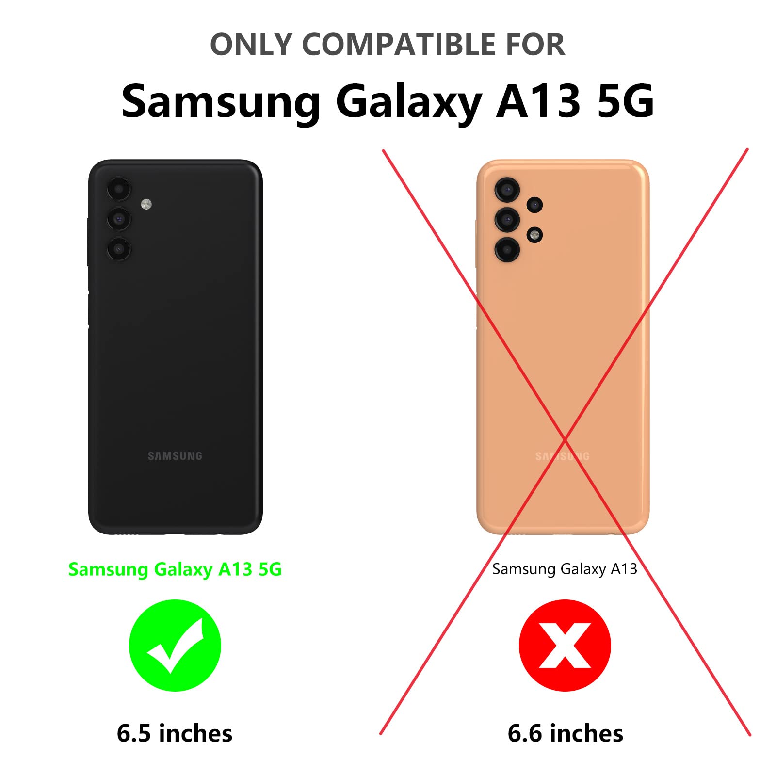 Samsung Galaxy A13 5G Case with Screen Protector (2 Pack) - Military Grade Shockproof Dual Layer Protective Cover, Non-Slip Textured Back in Rose Gold - Perfect for Outdoor Activities and Daily Protection