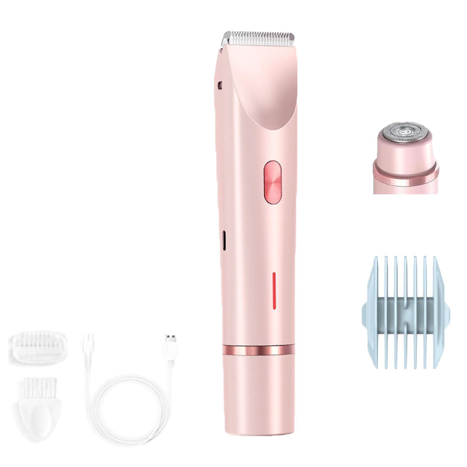Whimsyard 2-in-1 Women's Electric Shaver & Bikini Trimmer - Dual Head Detachable Razor for Smooth Skin, Pink (1 Piece) - Perfect for Travel, Gym & Everyday Hair Removal