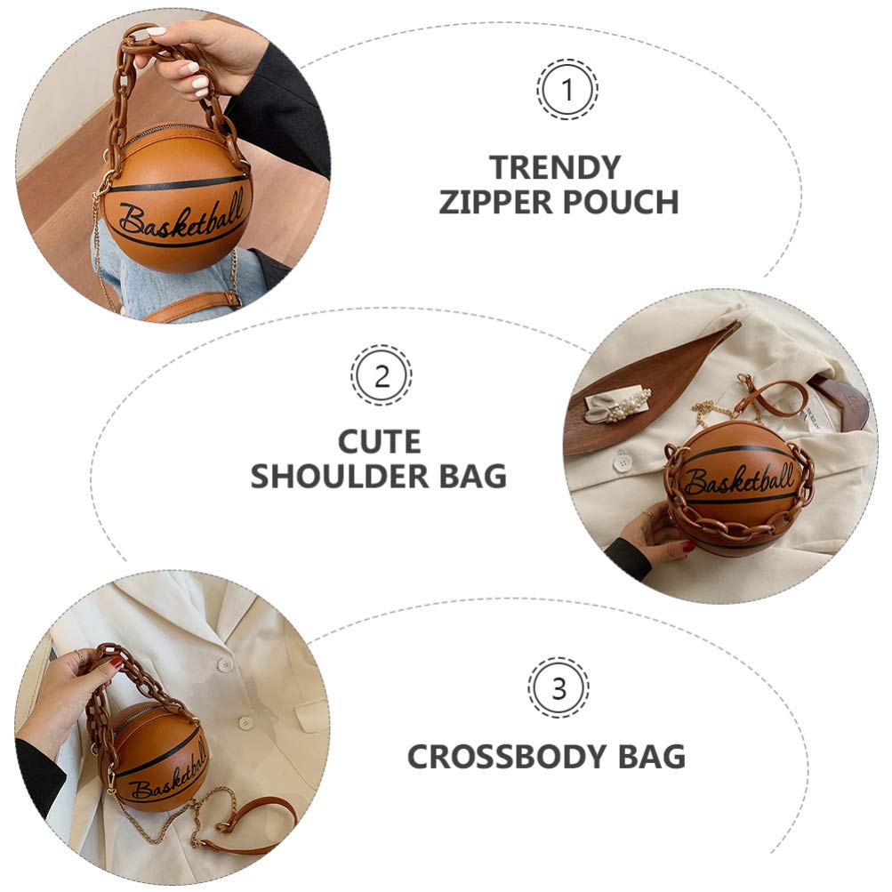 Basketball Shaped Shoulder Bag - Leather Crossbody Purse for Sports & Travel