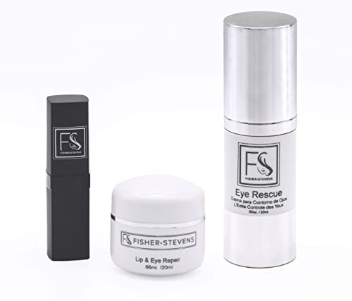 Fisher Stevens Beauty Eye Care Trio - Under Eye Cream, Eye Gel & Serum for Dark Circles, Puffiness & Wrinkles - Perfect for Morning & Night Skincare Routine