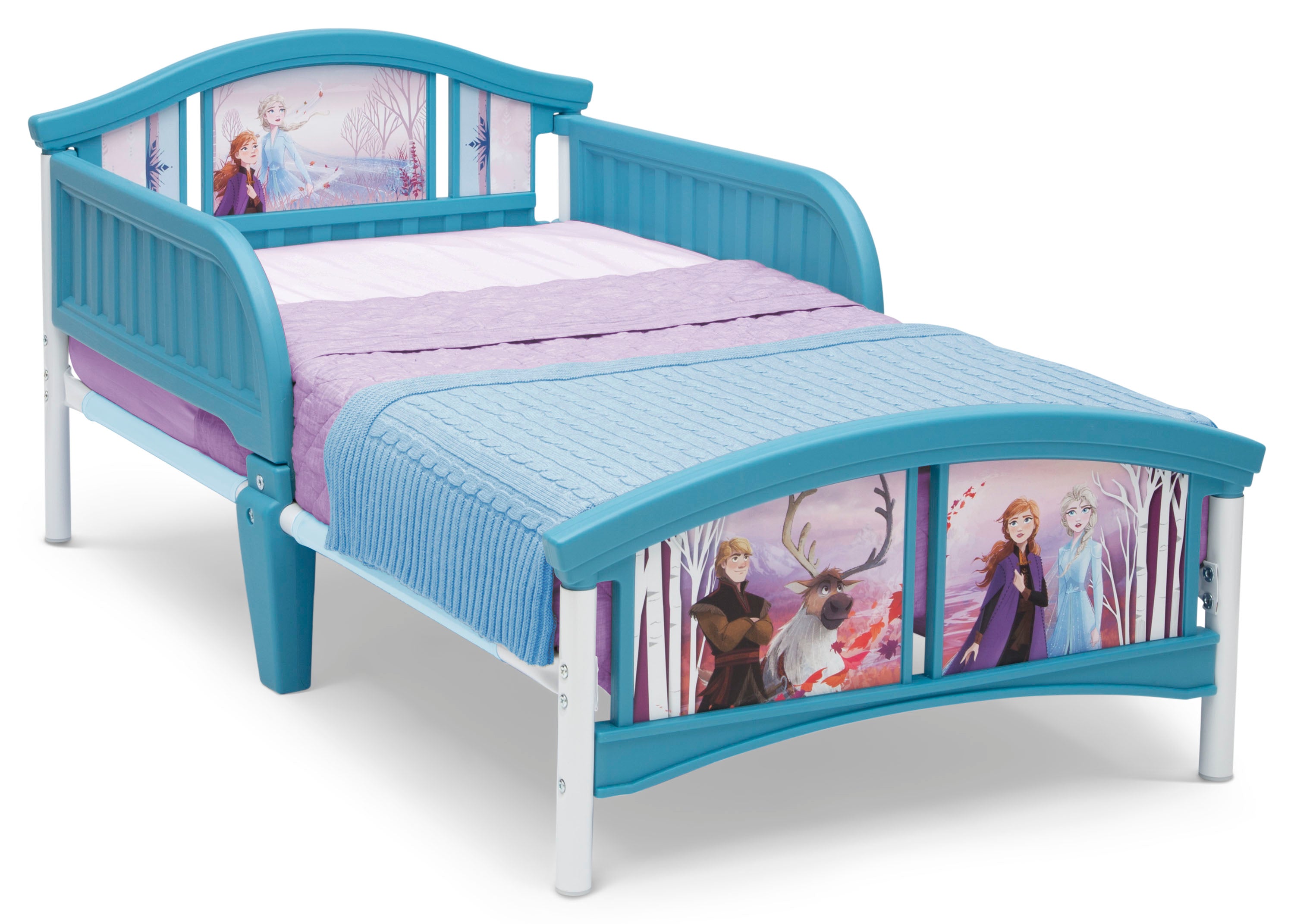 Disney Frozen 2-Piece Toddler Bedroom Set - Toddler Bed & Deluxe Toy Box for Girls | Princess Themed Nursery Decor | Perfect for Disney Fans' Bedroom Makeover
