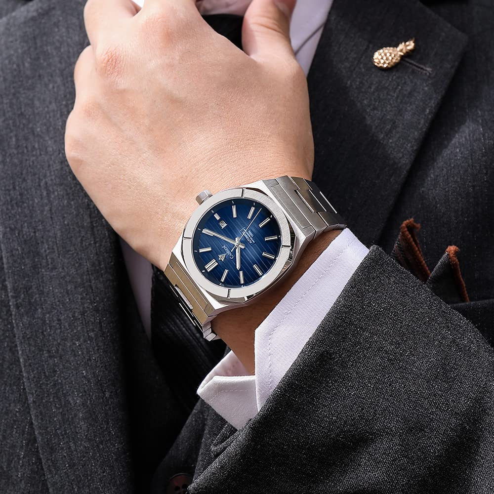 CADISEN Men's Automatic Watch with NH35 Movement - Sapphire Crystal Glass, Waterproof, Casual & Business Timepiece - Perfect for Office, Formal Events & Everyday Wear