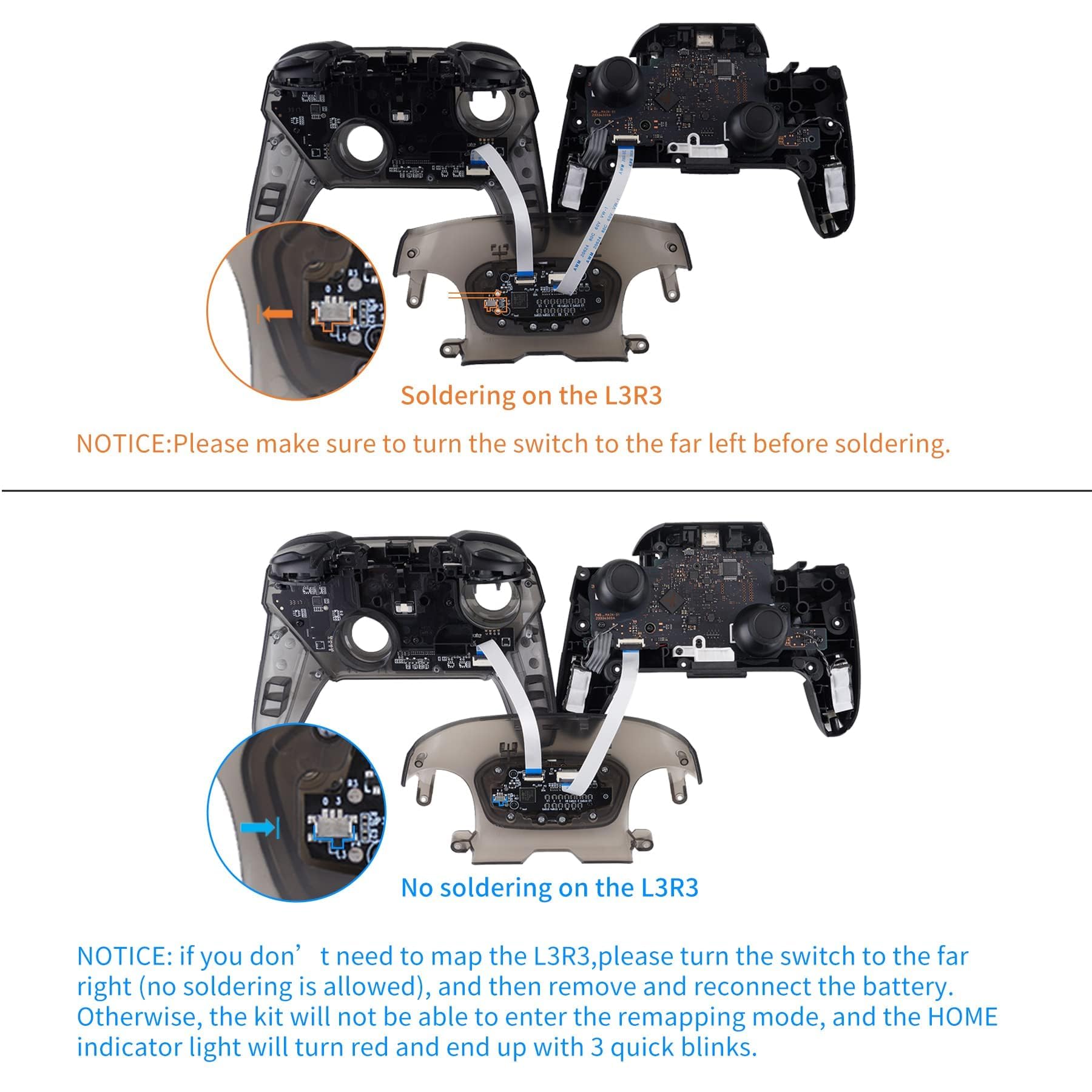 eXtremeRate Programmable RISE4 Remap Kit with Black Back Buttons for Nintendo Switch Pro Controller - Enhance Gaming Performance (Controller Not Included) - Perfect for Competitive Gaming & FPS Games