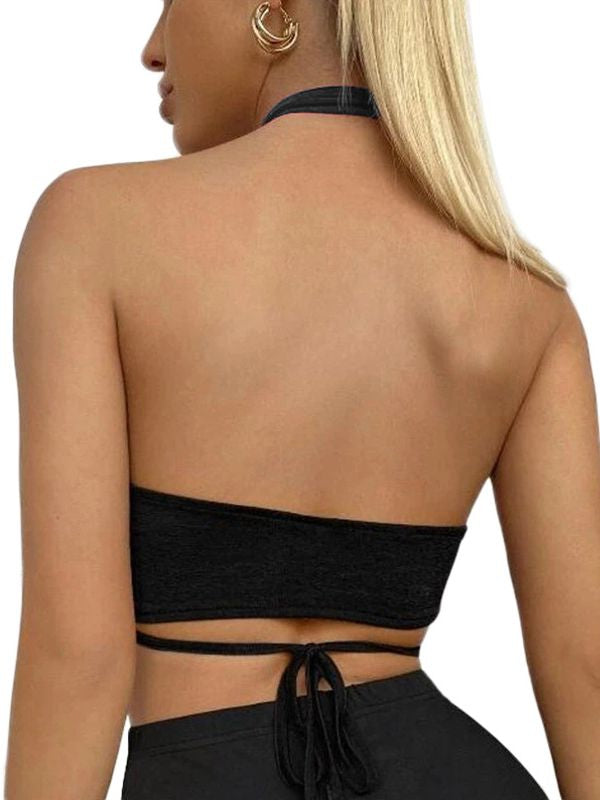 ZASUWA Women's Sexy Cross Front Lace-Up Sports Bra - High Support Workout Top for Yoga, Running & Gym