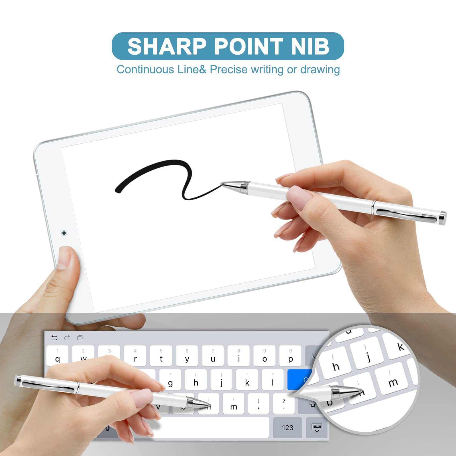 Premium Stylus Pen with Precision Sensor for iPad Mini 5, iPad Pro 11 & Samsung Tab A7 - Ultra-Sensitive Touch Screen Film Compatible Stylus - Perfect for Drawing, Note-Taking & Digital Signatures