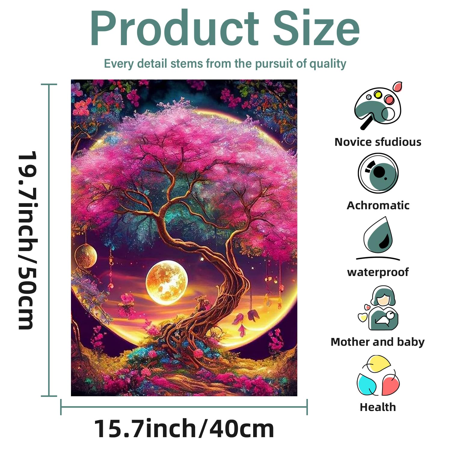 Tree of Life Paint by Numbers Kit for Adults - 16x20 Inch DIY Acrylic Painting on Canvas, Home Wall Art Decor, Perfect Gift for Beginners & Relaxation - Stress Relief & Creative Hobby Activity