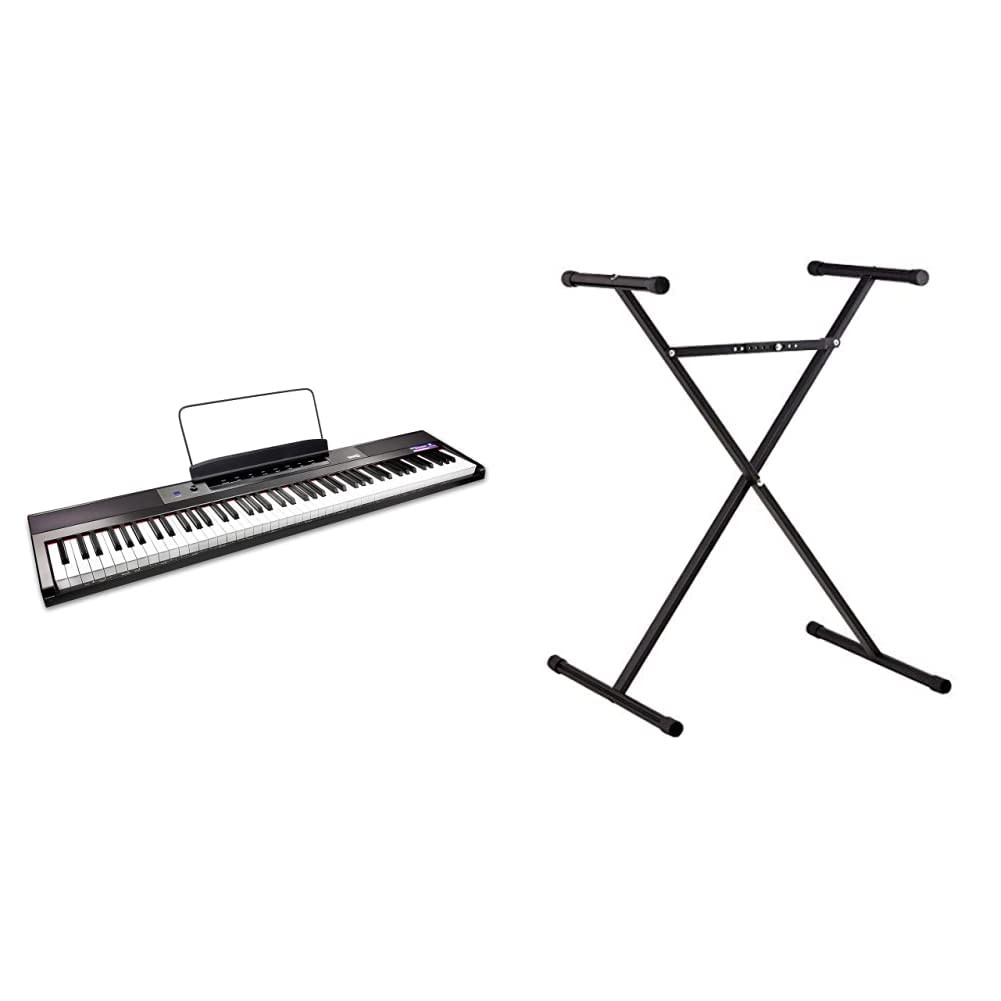 RockJam 88-Key Digital Piano Keyboard with Semi-Weighted Keys, Power Supply, Simply Piano Lessons & Adjustable Stand - Perfect for Beginners, Home Practice & Music Studio Use