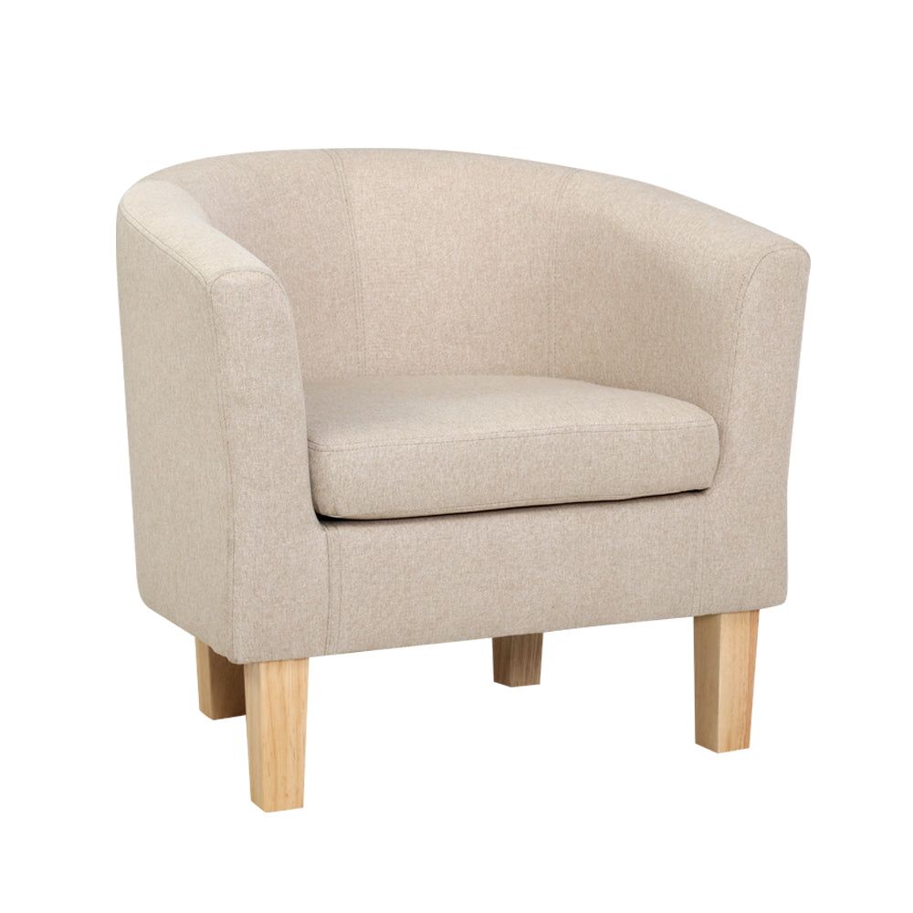 Comfortable Abby Armchair & Sofa Chair in Beige - Perfect for Living Room, Bedroom, or Office Relaxation