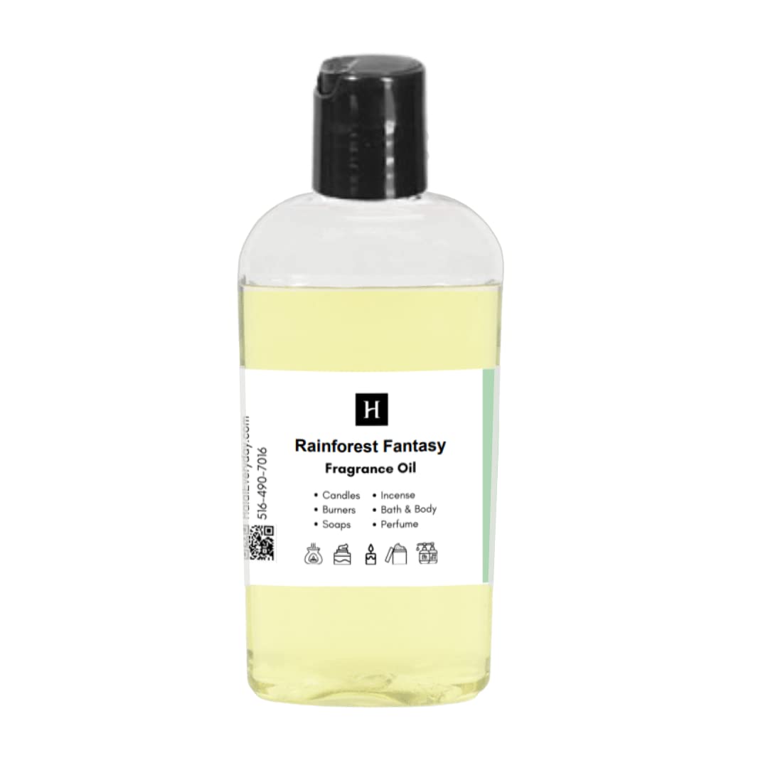 Halal Everyday Fragrance Oil - 100% Pure for Soap Making, Candle Warmer, Incense, Body Oil & DIY Perfume (2 oz) - Rainforest Fantasy Scent | Home Spa, Aromatherapy, Gift Sets & Craft Projects
