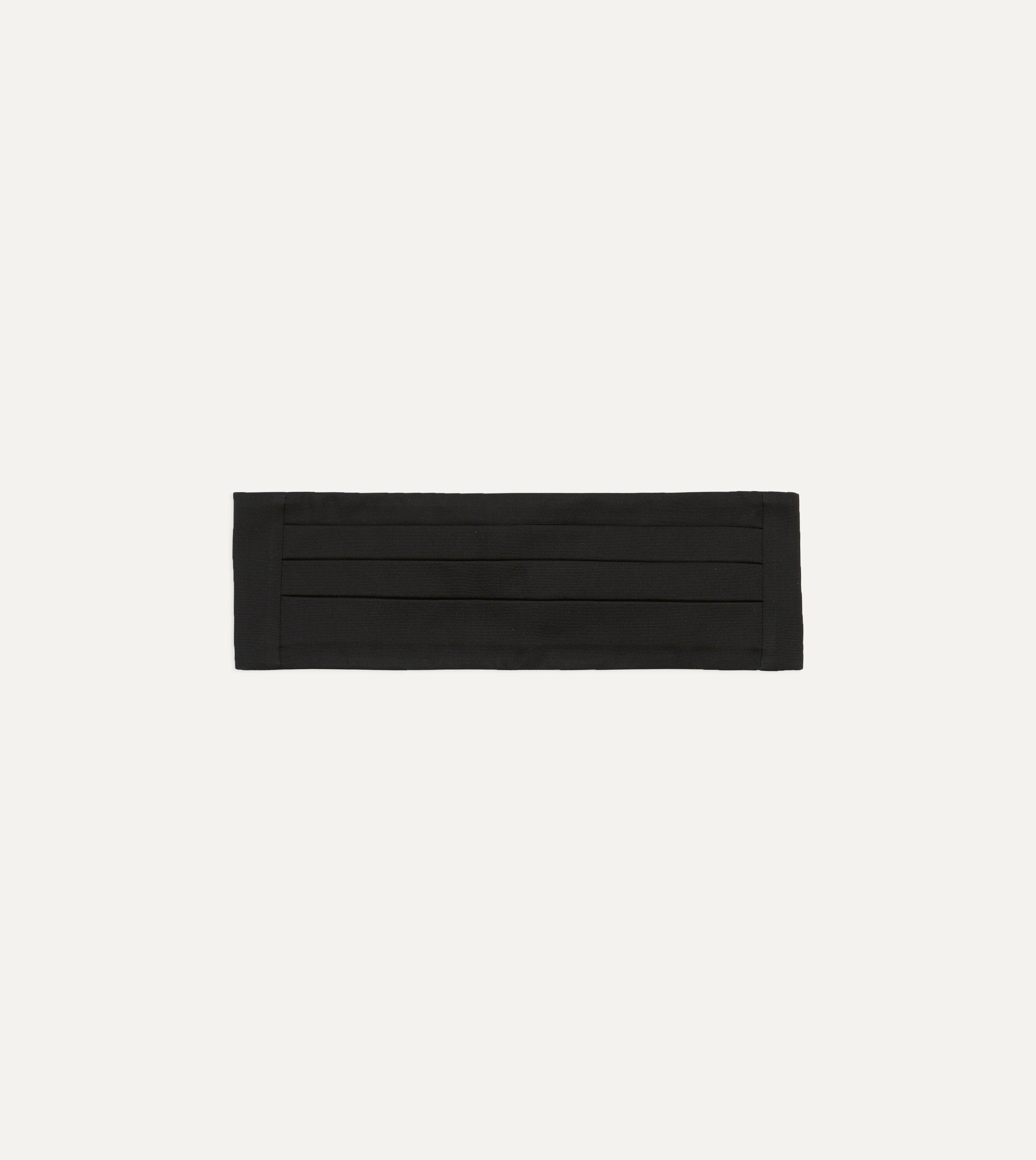Elegant Black Silk Faille Cummerbund for Men - Formal Waistband Accessory for Tuxedo, Wedding & Black Tie Events