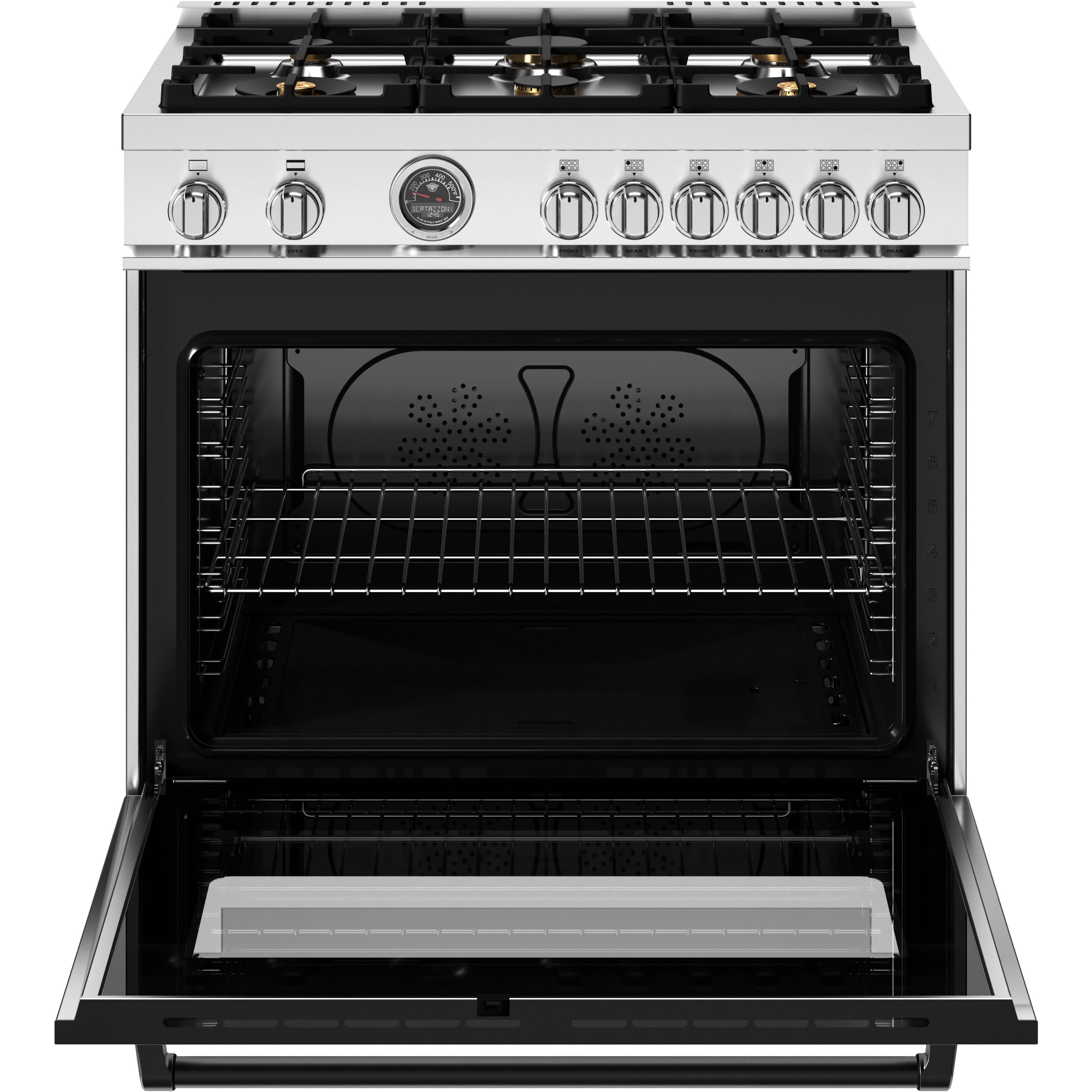 Bertazzoni 36 Inch Freestanding Gas Range MAS366BCFGMXT - Professional Stainless Steel Gas Stove for Home Kitchen, Perfect for Baking, Roasting & Cooking Family Meals