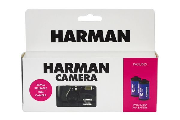 Ilford Harman Reusable 35mm Film Camera with 2 Rolls Kentmere Black & White ISO 400 Film - Perfect for Street Photography & Vintage Film Enthusiasts