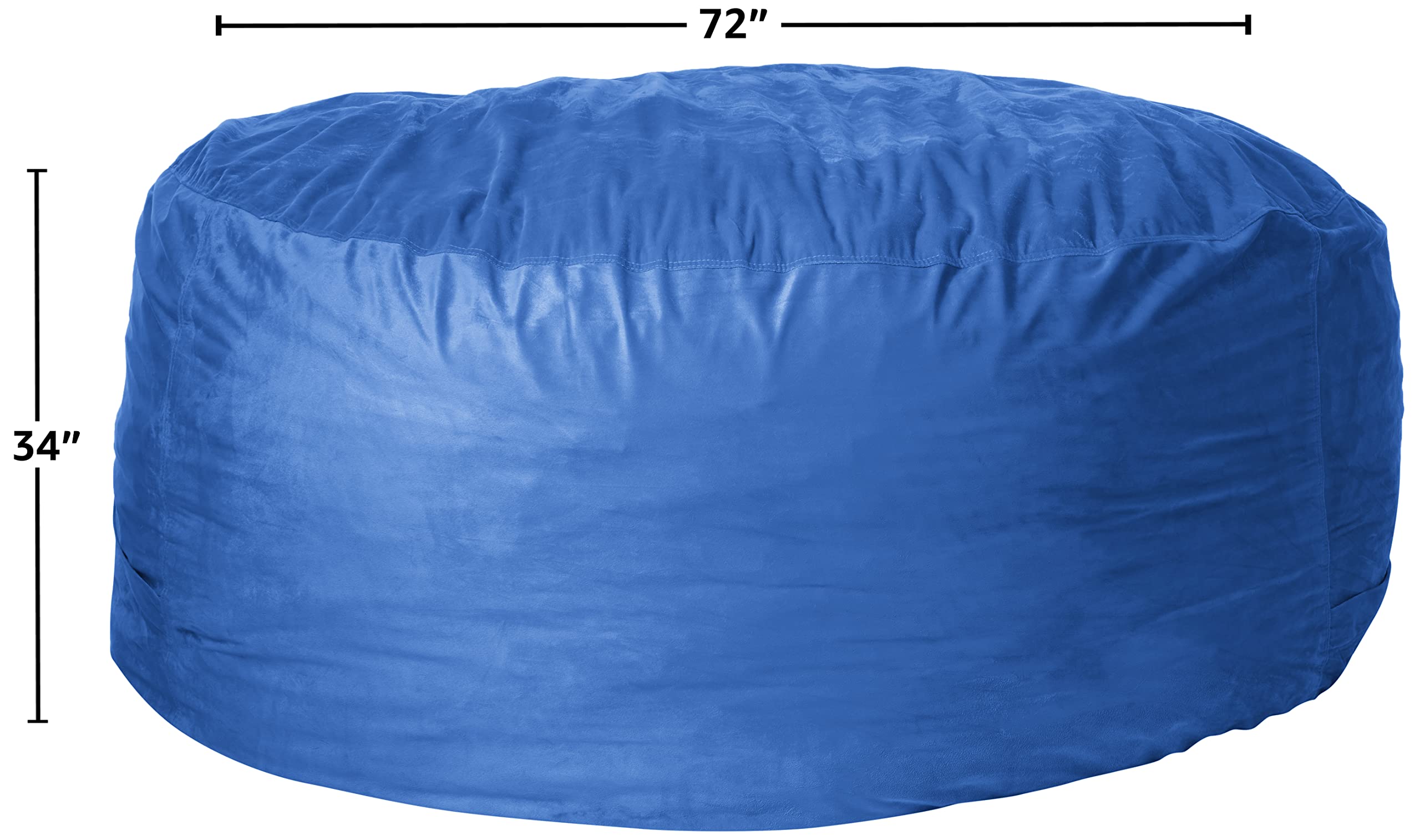 6-Ft Royal Blue Sofa Sack Bean Bag Chair Cover Only - Fluffy Round/Oval Replacement for Comfy Reading & Floor Chairs | Perfect for Living Rooms, Dorms & Game Rooms