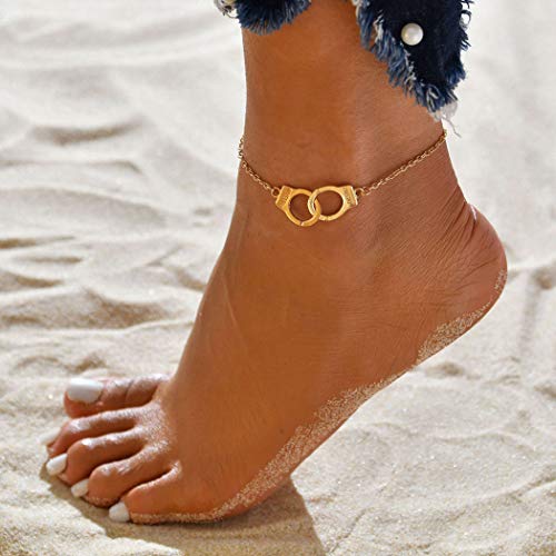 Shegirl Gold Ankle Bracelet for Women - Fashionable Charm Chain Anklet Jewelry for Summer & Beach Wear - Perfect for Parties, Vacations and Everyday Style (Gold)