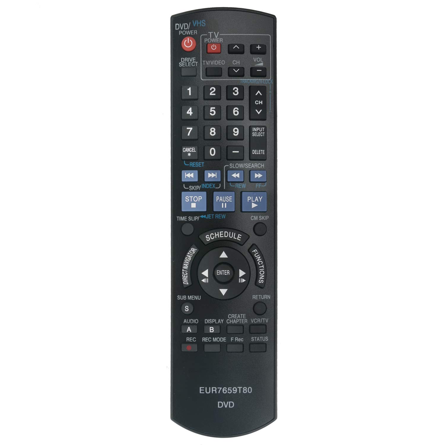 WINFLIKE Replacement Remote Control for Panasonic DVD Recorder DMR-EZ47/EZ475 Series - Compatible with DMR-EZ47V/EZ47VK/EZ475V/EZ475VK/EZ475VPK Models - Perfect for Home Theater & Media Center Setup