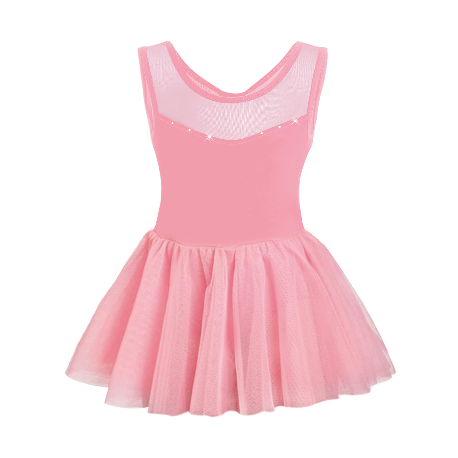 Phineein Girls' Short Sleeve Ballet Leotard with Hollow Back & Attached Skirt - Dancewear for Ballet, Jazz, and Performance (Ideal for Recitals, Classes & Competitions)