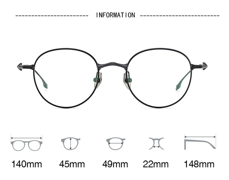 Stylish Black Titanium Oval Round Eyeglasses for Women - Lightweight & Durable Full Rim Frames - Perfect for Work, Reading & Everyday Fashion