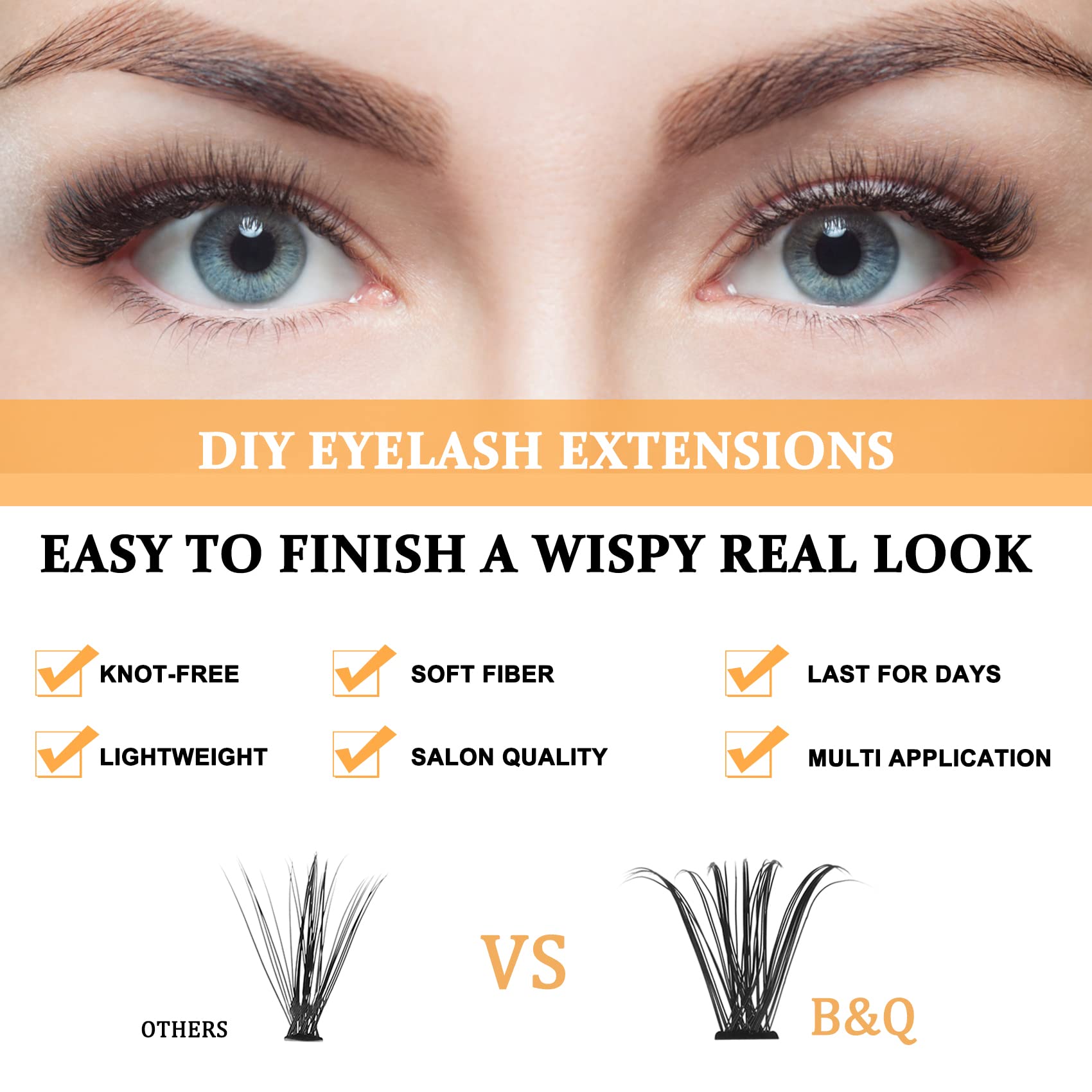 40D-0.07D-9-16MIX False Eyelash Clusters - 280 Pcs DIY Eyelash Extensions Kit for Home Use (20D 30D 40D Individual Lashes) - Perfect for Natural Look, Volume Lash Effects & Professional Salon Style at Home