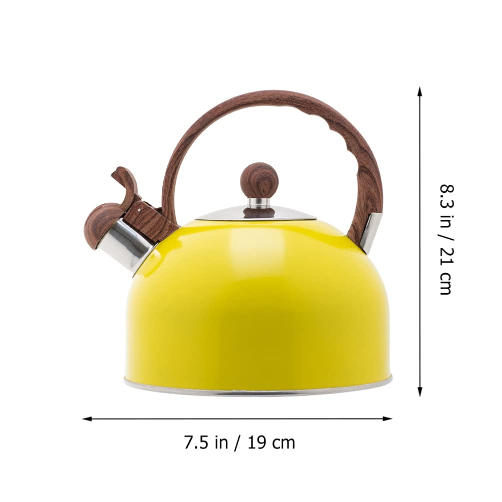 HEMOTON 1Pc Stainless Steel Whistling Tea Kettle - Small Farmhouse Pot for Boiling Water, Tea & Coffee - Perfect for Gas Stove, Camping & Travel - Durable Metal Water Pitcher for Home & Outdoor Use