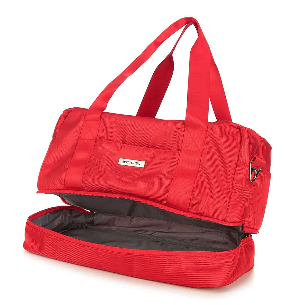 Premium Red Travel Bag - Lightweight Durable Carry-On Luggage for Women & Men - Perfect for Airplane, Business Trips & Weekend Getaways