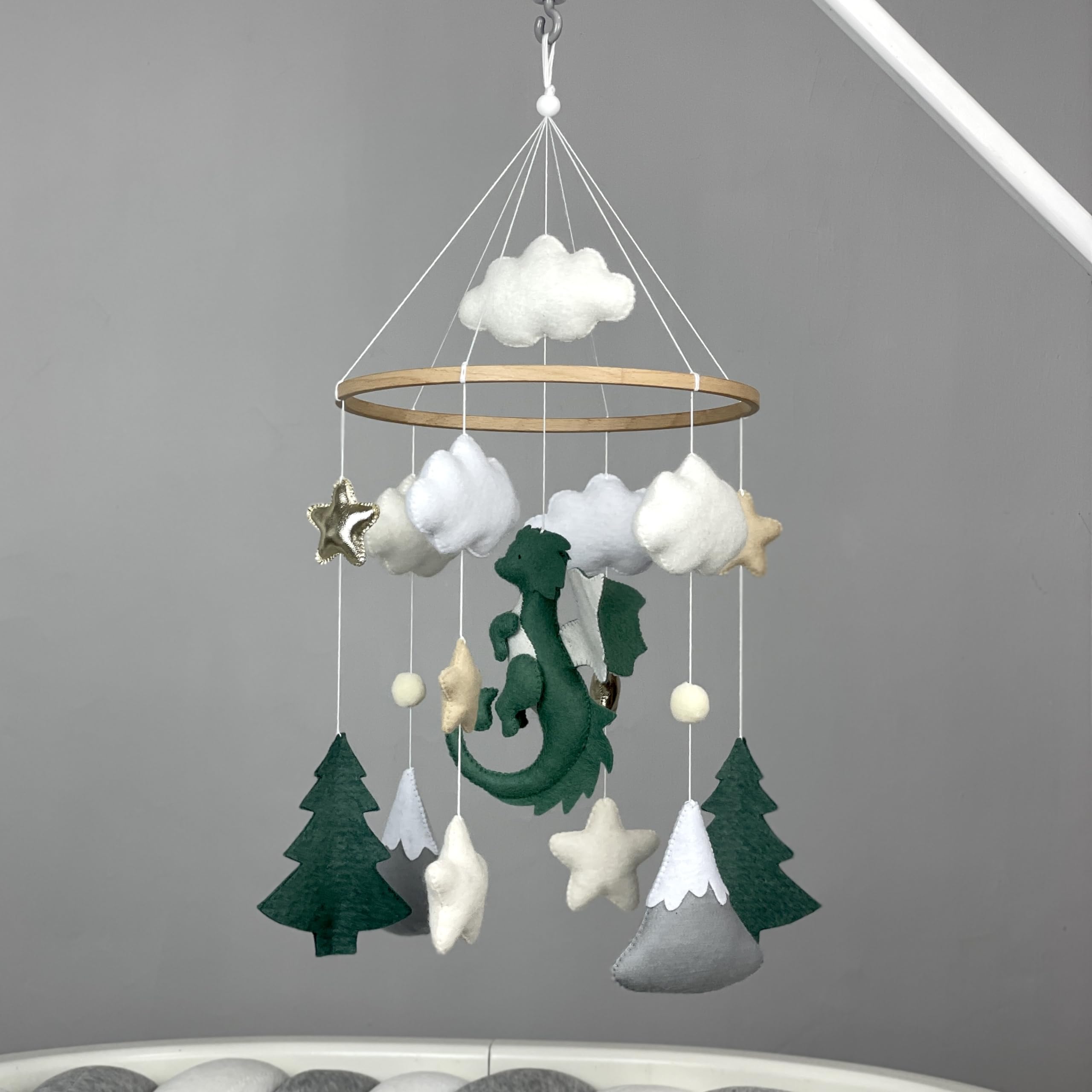 Dragon Crib Mobile for Baby Nursery - Fantasy Dragon Themed Baby Mobile with Hanger - Perfect for Baby Showers, Newborn Gifts & Nursery Decor - Ideal for Boys' Rooms, Themed Nurseries & Fantasy Decor
