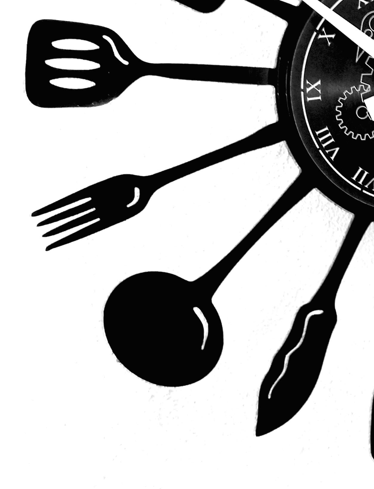 Stylish Vinyl Wall Clock - Chef Theme Kitchen Decor for Home, Dining Room & Restaurant | Perfect Gift Idea for Cooking Enthusiasts | Ideal for Kitchens, Living Rooms & Culinary Spaces