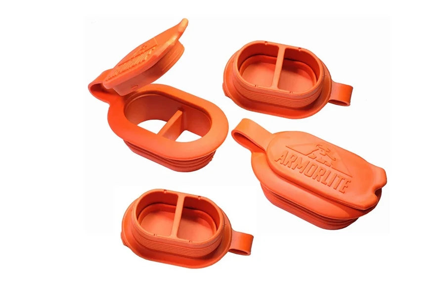 ArmorLite Drain Plug Kit - 4 Pack Orange Heavy Duty Rubber Plugs for Sinks, Tubs, and Pools - Waterproof Bathroom & Kitchen Drain Stoppers for Home and RV Use