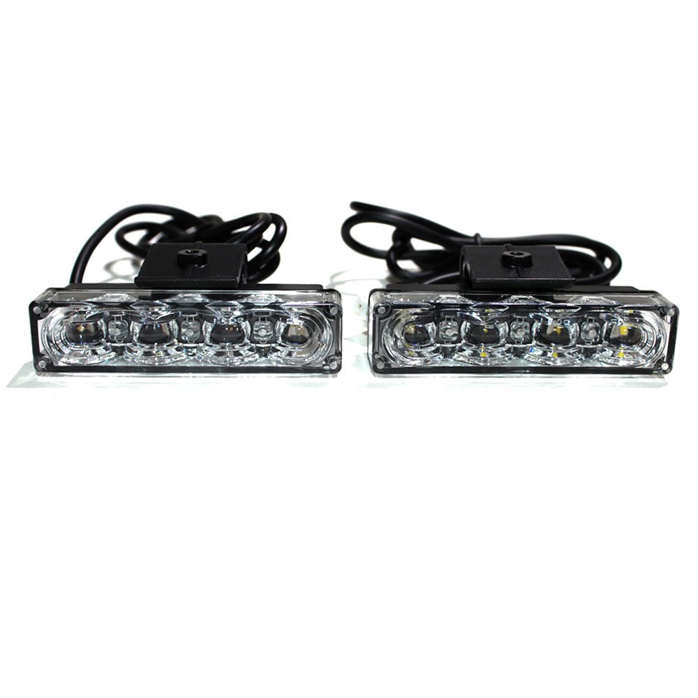 12 Head Euro LED Strobe Light Bar Kit - Red & Blue Emergency Warning Lights for Police, Fire, Security Vehicles & Off-Road Trucks