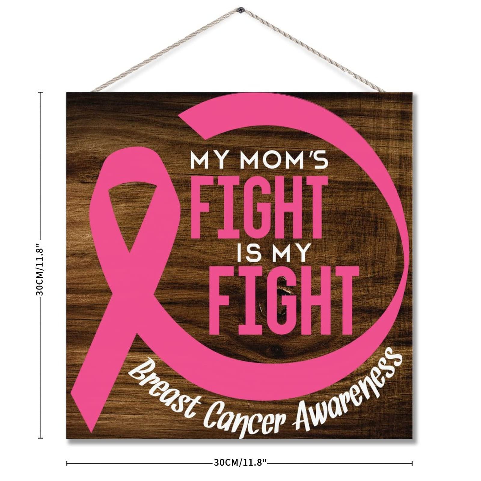 Breast Cancer Awareness Wood Sign - Pink Ribbon Wall Art with Inspirational Quote - Rustic Wood Plaque for Home Decor, Living Room, Kitchen - Perfect Gift for Survivors, Warriors & Birthdays