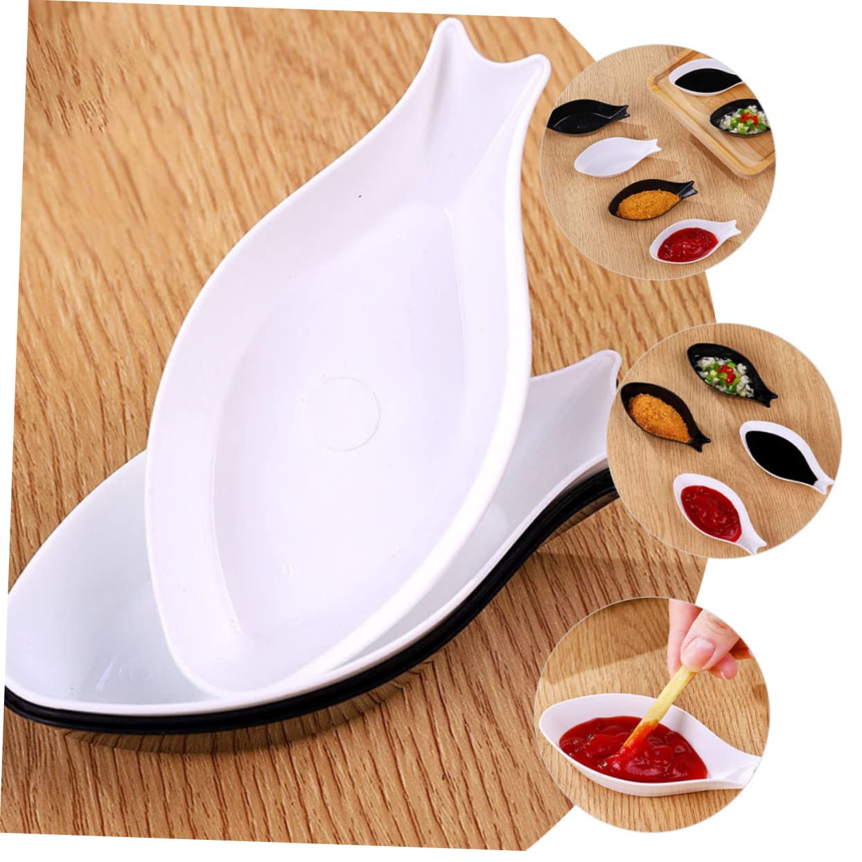 25 Pcs Fish-Shaped Porcelain Dipping Bowls for Sauces, Sushi, Appetizers & Charcuterie Boards - Elegant Condiment Dishes for Asian Cuisine, Party Platters & Home Dining