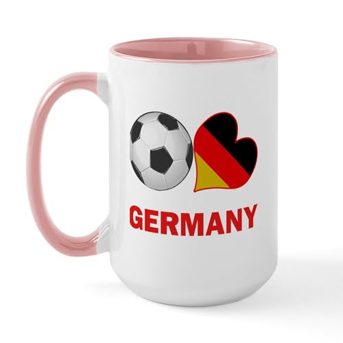 White/Pink Inside - German Soccer Fan Large Mug