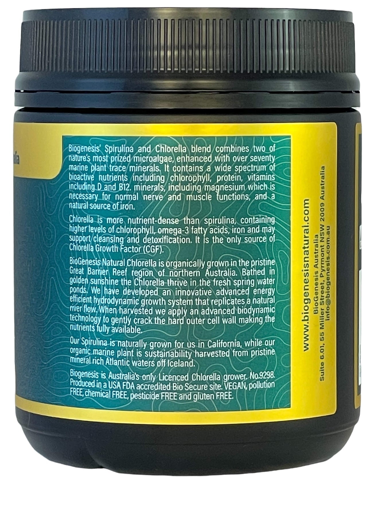 Organic Spirulina & Chlorella Powder with Marine Minerals - 200g Superfood Supplement for Detox, Energy Boost & Immune Support - Perfect for Smoothies, Juices & Healthy Recipes