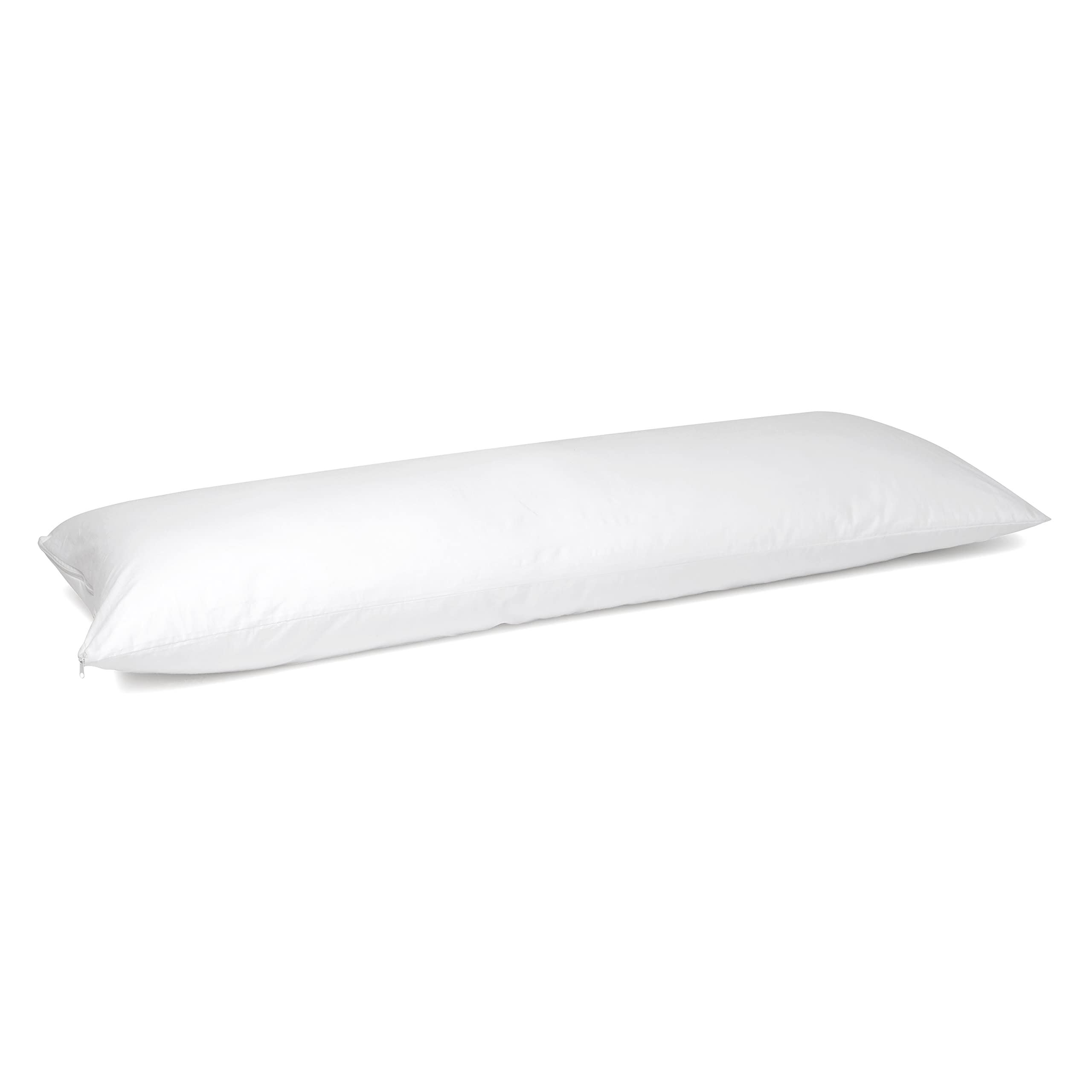 CIRCLESHOME 20x55 Inch Zippered Body Pillow Protector - 100% Breathable Cotton Cooling Pillowcase with Zipper for Adults, Pregnancy & Side Sleepers - Perfect for Home, Office & Travel Use