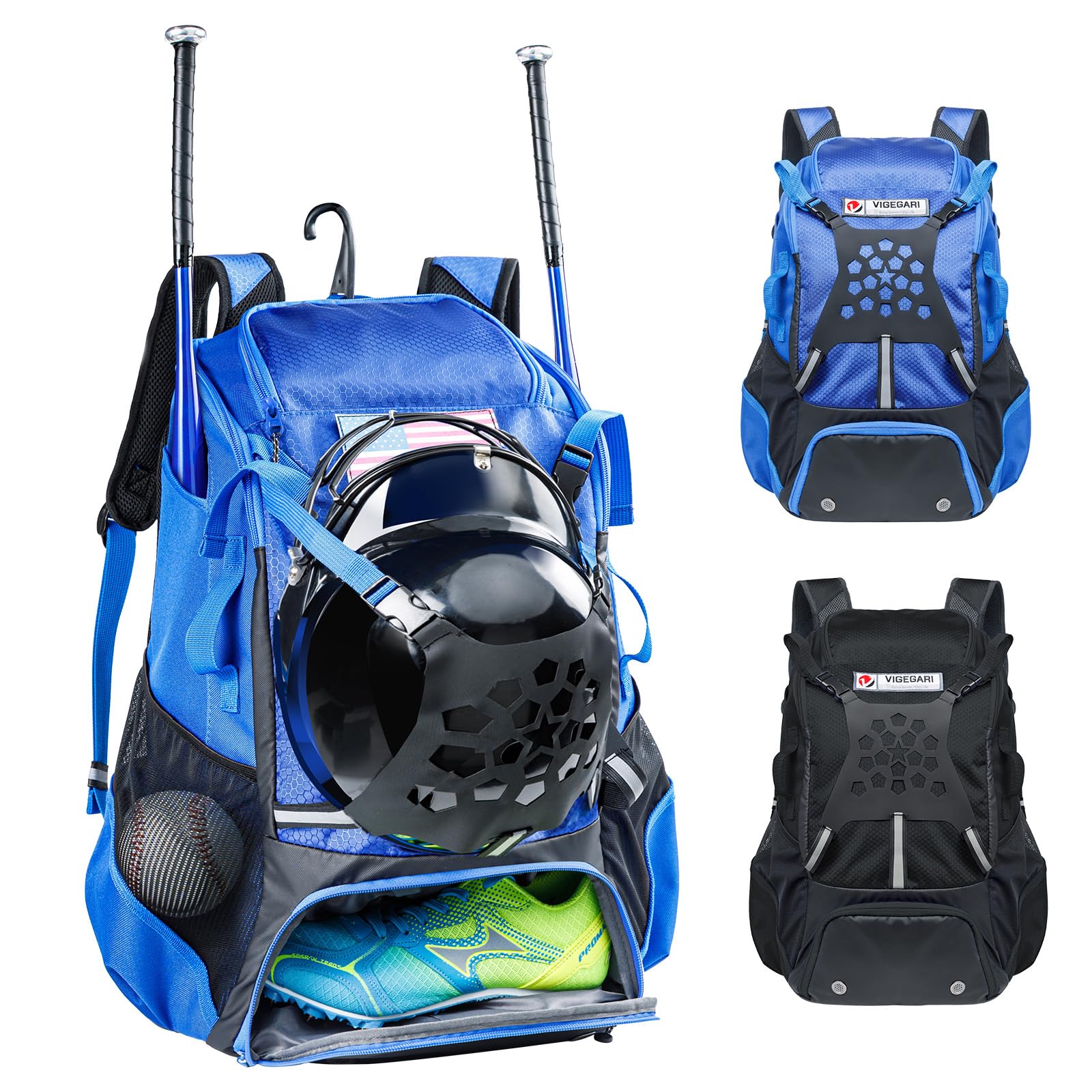 **Best Baseball Backpack for Youth, Boys & Adults - Durable Bat & Softball Equipment Bag with Glove Holder, Helmet & Shoe Compartment - Perfect for T-Ball, Training & Games - Ideal Baseball Gift for Players & Coaches**