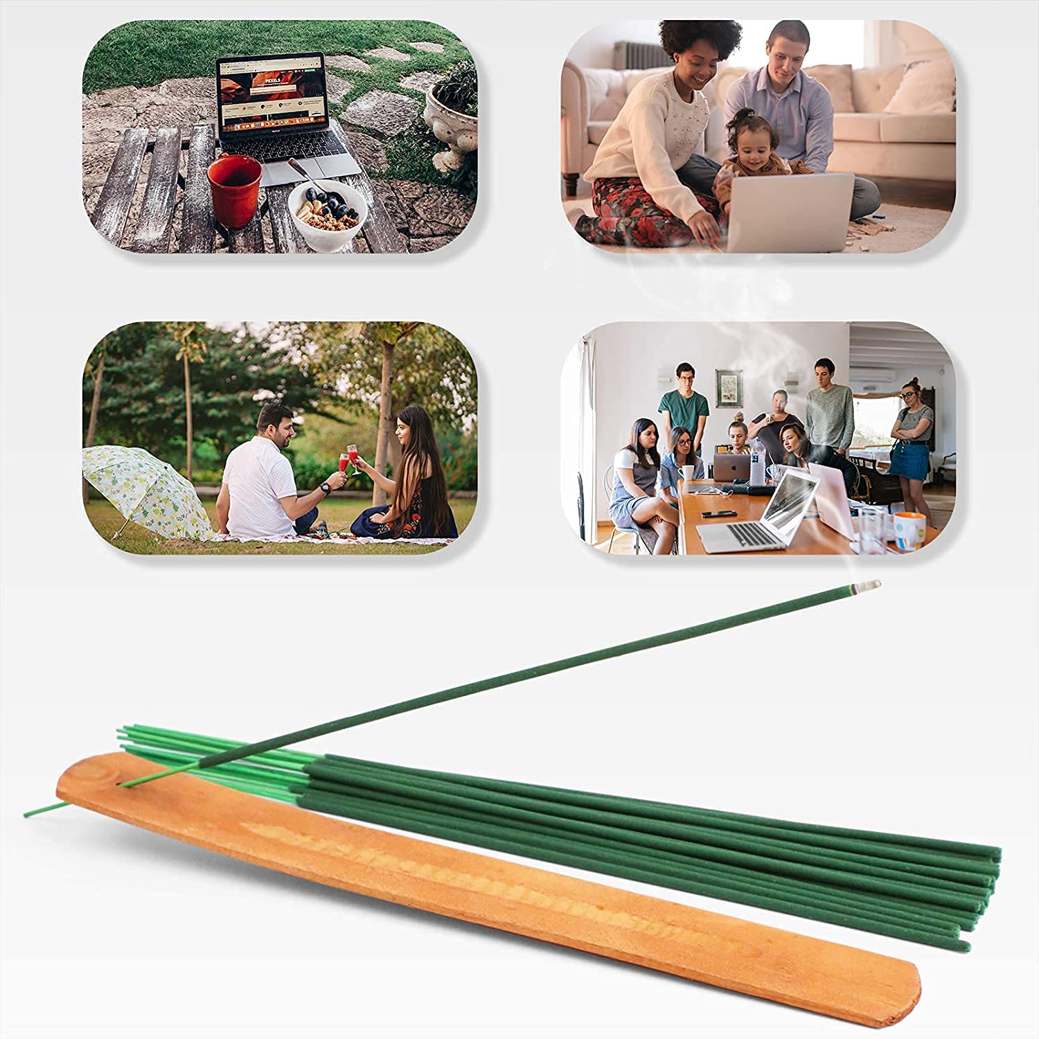 SCENTORINI Citronella Incense Sticks - 120 PCS Natural Lemongrass Mosquito Repellent for Outdoor, Garden, Patio, Camping - Perfect for Summer Nights and Bug-Free Relaxation