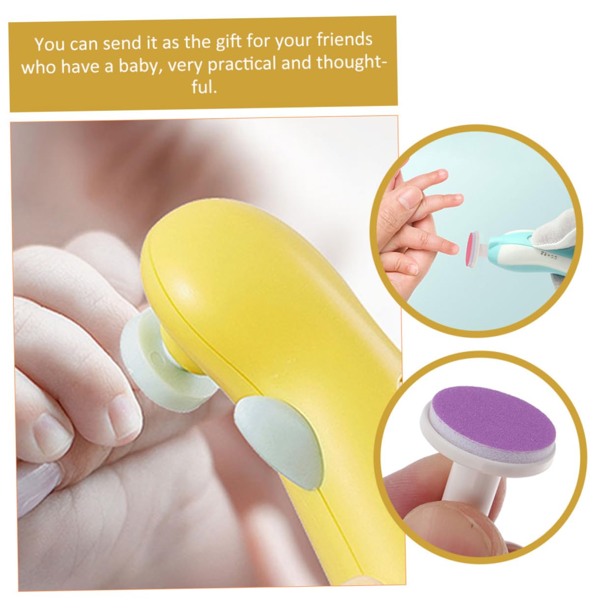 COOLHIYA 12 Pack Newborn Baby Nail Trimmer Pads - Gentle Electric Nail File Replacement Heads for Safe Infant Nail Care - Perfect for Newborns, Toddlers & Sensitive Skin at Home or Travel