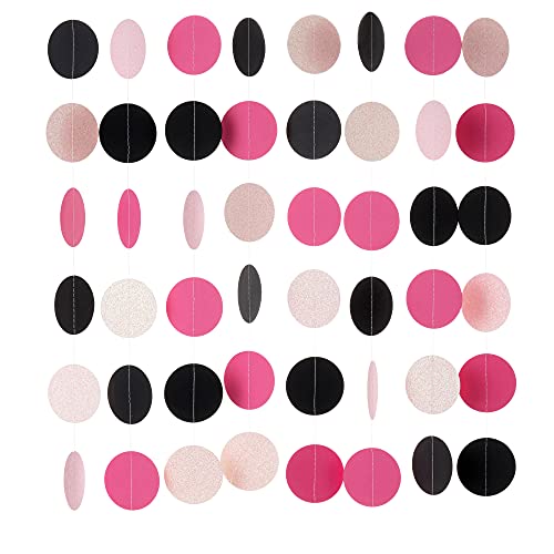 Hot Pink, Black, Iridescent Glitter