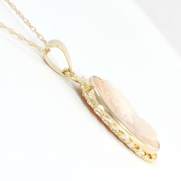 14K Yellow Gold Shell Cameo Pendant Necklace - Vintage Inspired Jewelry for Women, Perfect Gift for Mother's Day, Anniversary & Special Occasions