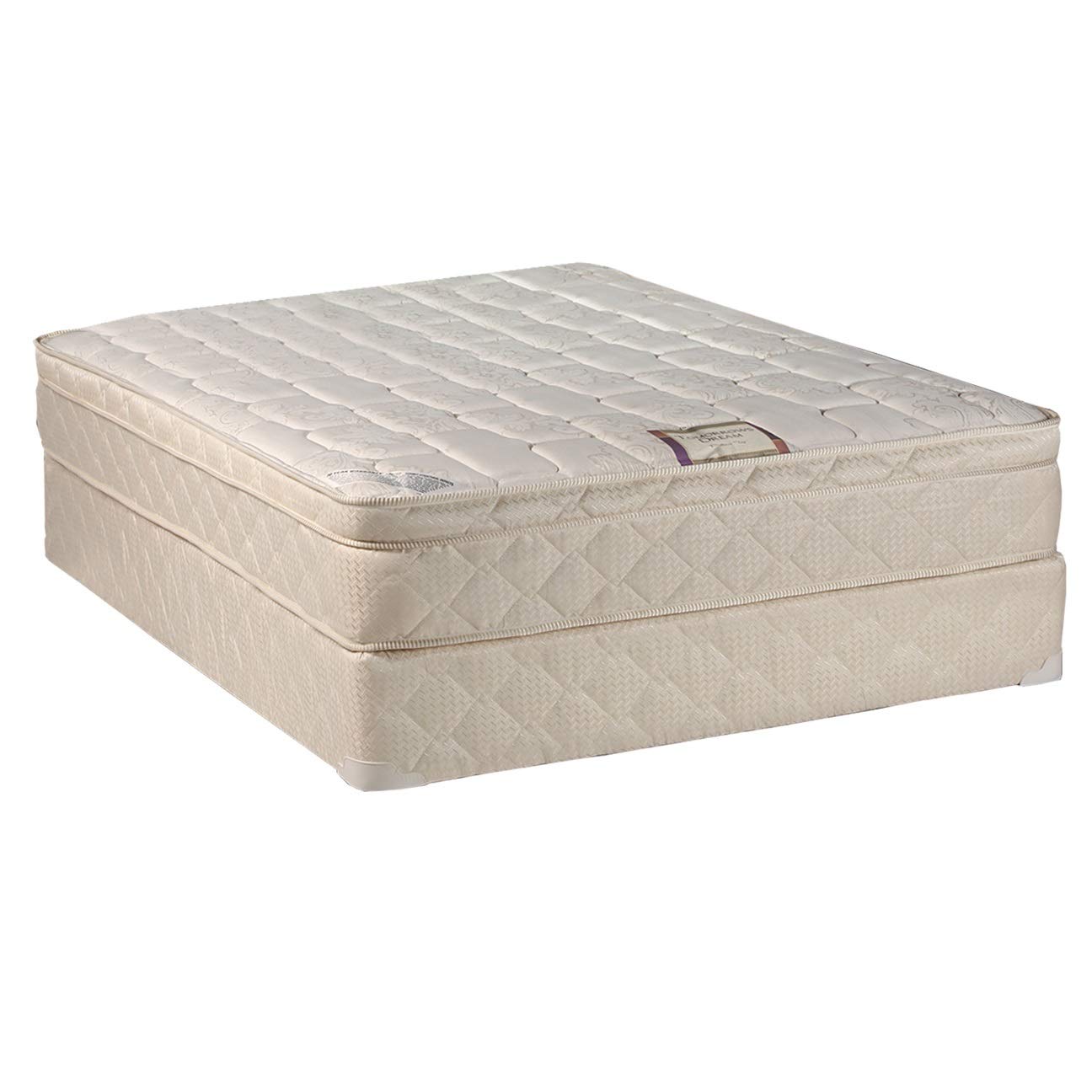 Dream Sleep Twin Size Innerspring PillowTop Mattress Set with Mattress Cover Protector - Orthopedic Support, Enhanced Comfort for Back Pain Relief | Perfect for Guest Rooms, Dorms & Small Bedrooms
