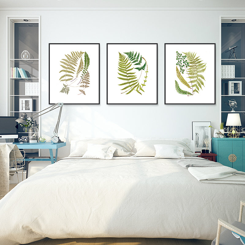 Green Leaves Canvas Print - Modern Plant Art with Floater Frame - Perfect for Living Room, Bedroom & Office Wall Decor