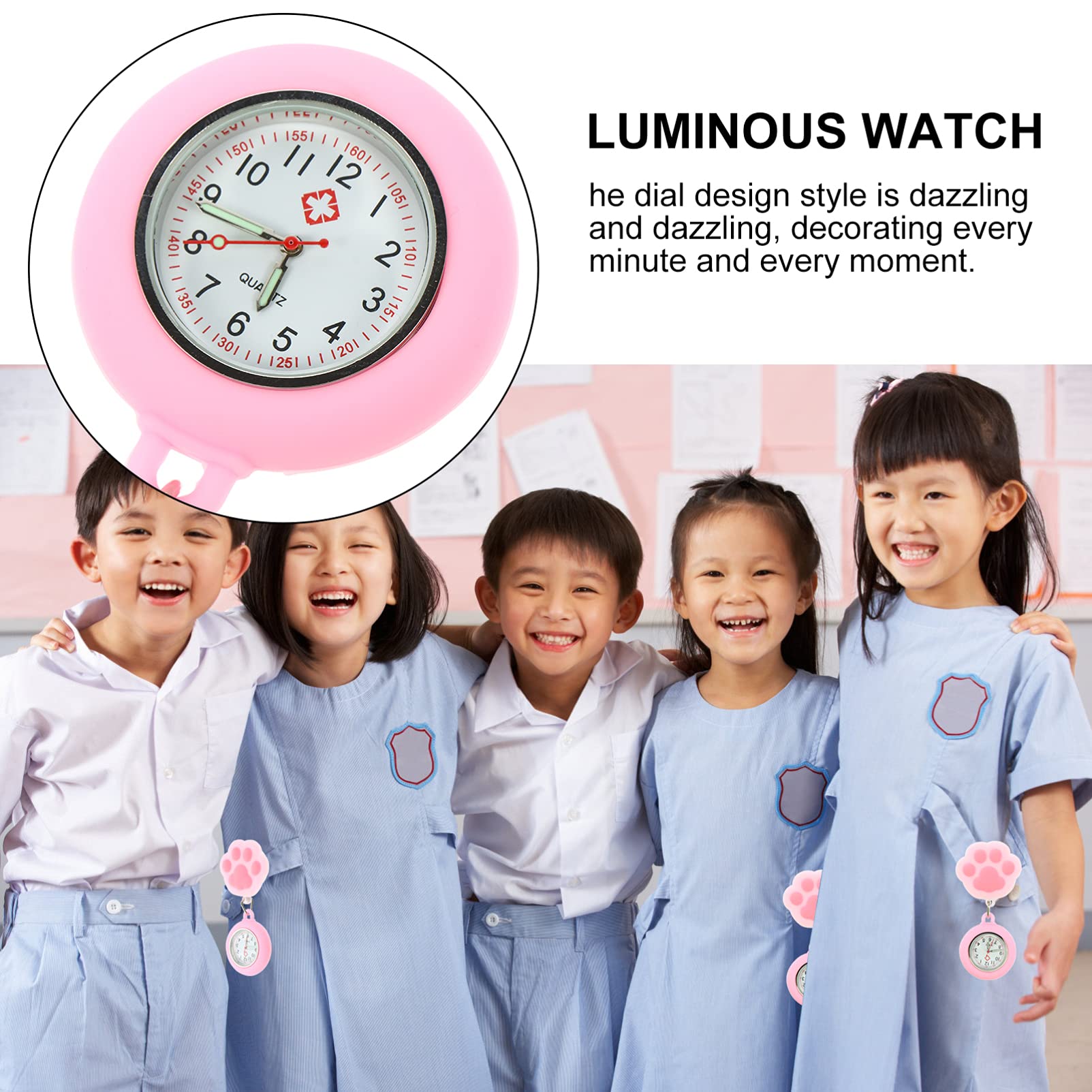 Hemobllo Nurse Watch - Clip On Retractable Fob Watch with Cute Cat Paw Design for Medical Professionals | Perfect for Nurses, Doctors & Healthcare Workers During Shifts & Patient Care
