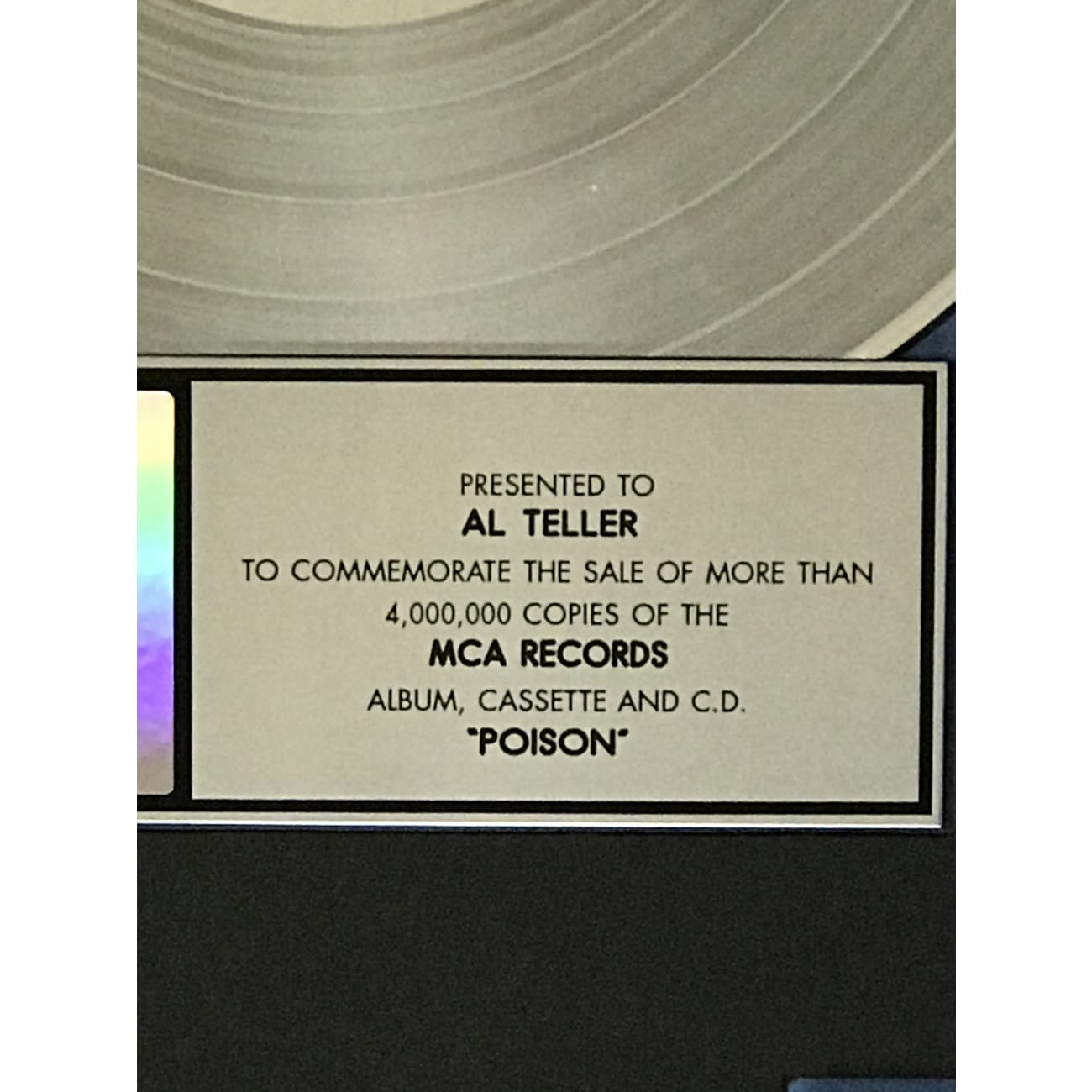 Bell Biv DeVoe Poison 4x Multi-Platinum Album Award - Certified RIAA Music Plaque - Perfect for Music Collectors, Fans & Home/Office Decor