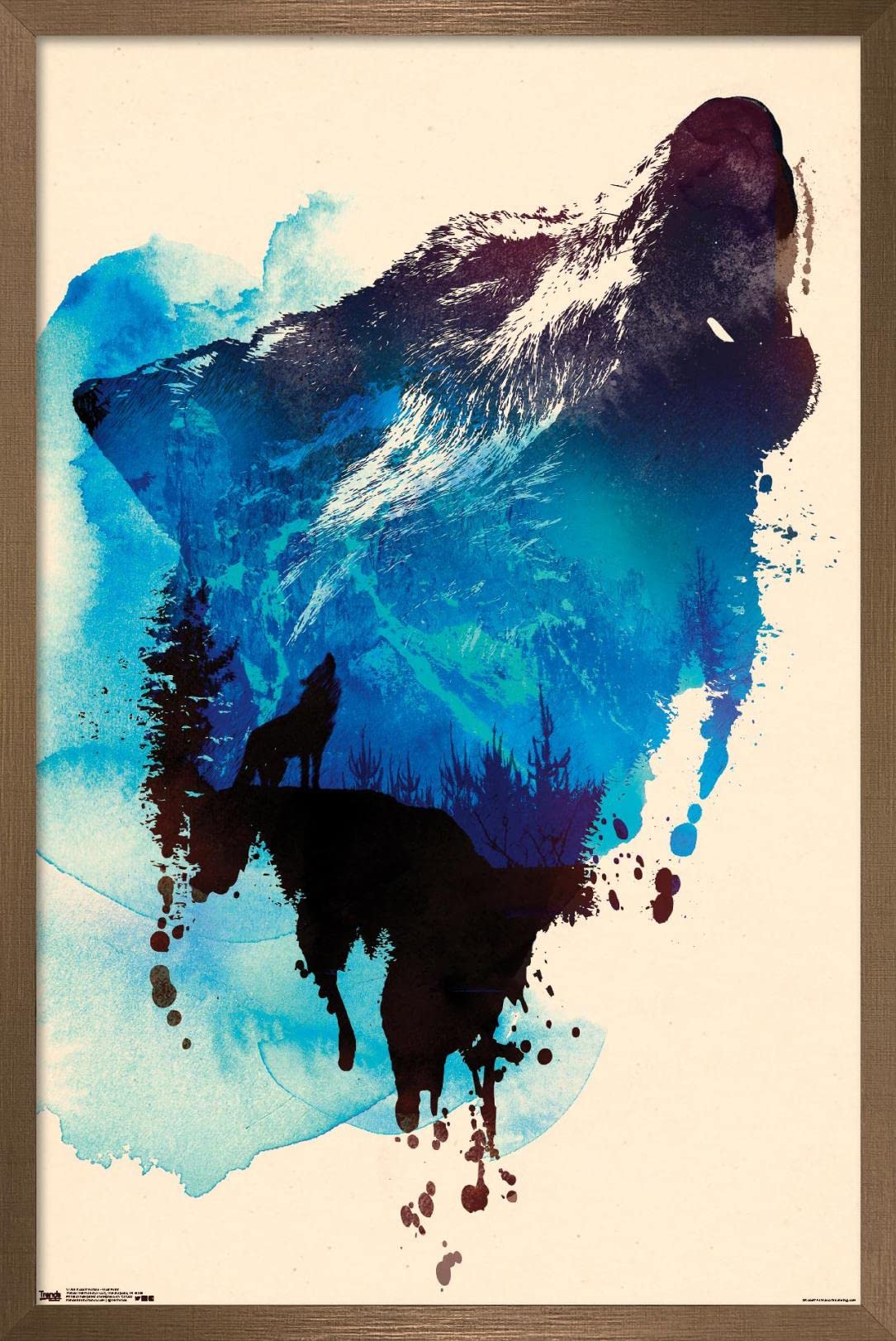 Trends International Robert Farkas Wolf Painting Wall Art Poster - 14.725