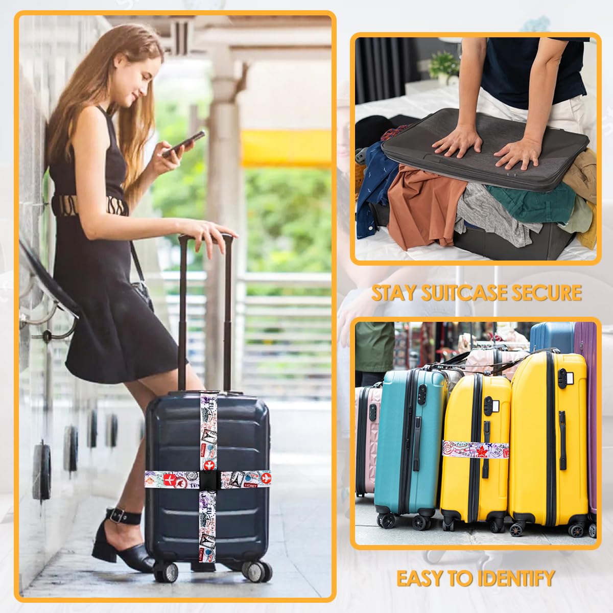 Adjustable Luggage Strap for Suitcases - 1.96