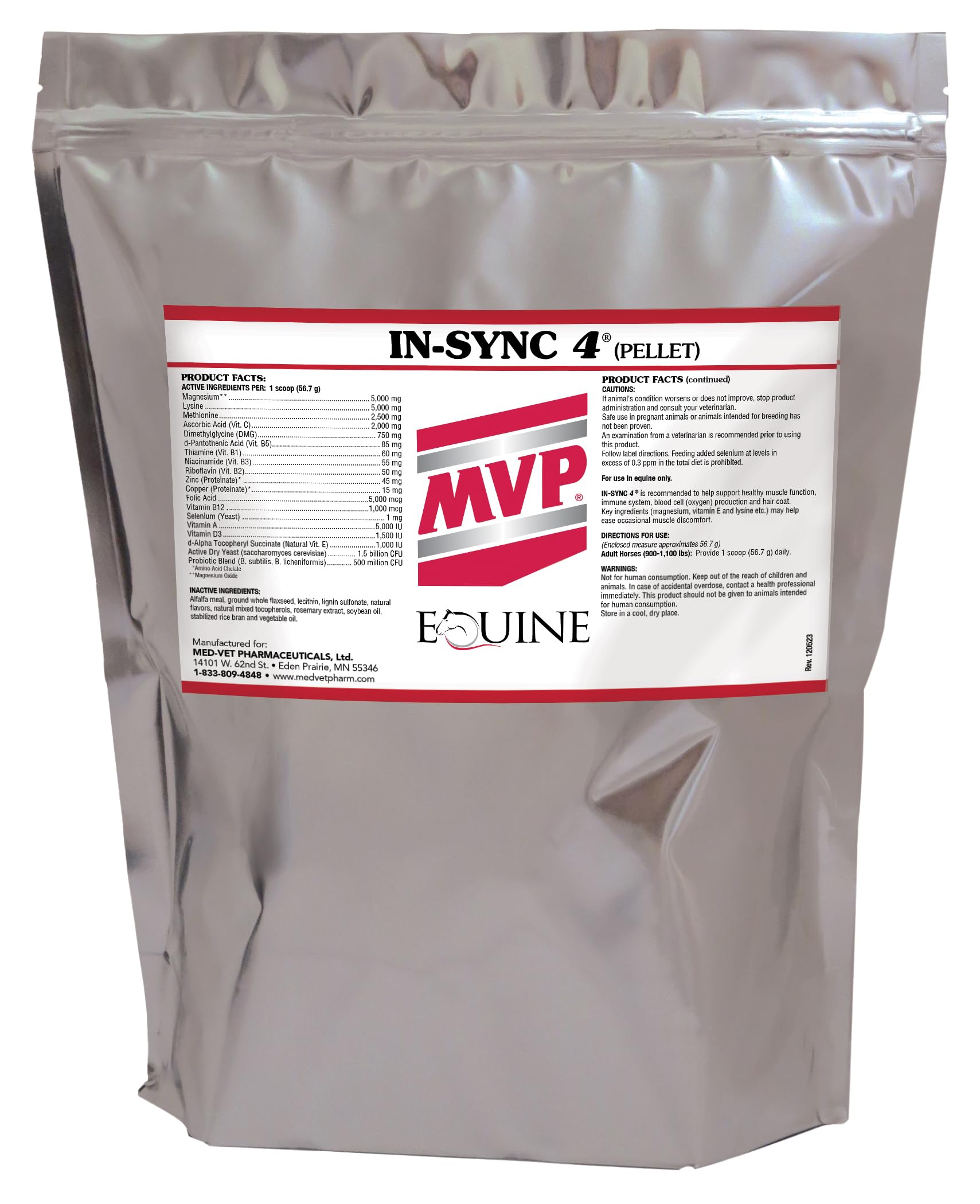 MVP in-Sync (16lb) with Natural Vitamin E - Premium Horse Muscle Health & Recovery Supplement for Training, Performance & Post-Workout Care