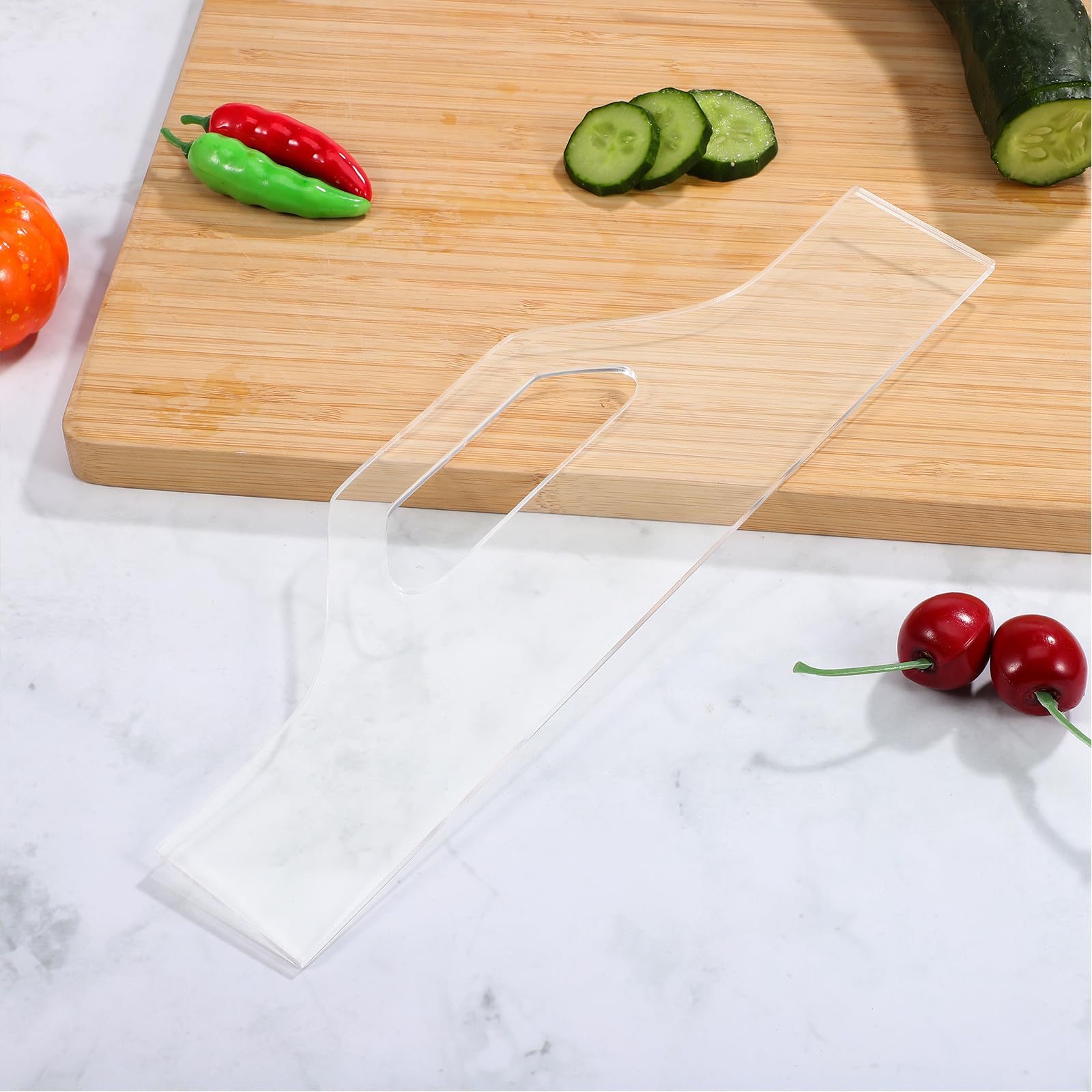 Premium Clear Acrylic Cutting Board with Non-Slip Handles - Kitchen Charcuterie & Woodworking Template Guide with Counter Lip | Perfect for Food Prep, Cheese Platters & DIY Craft Projects