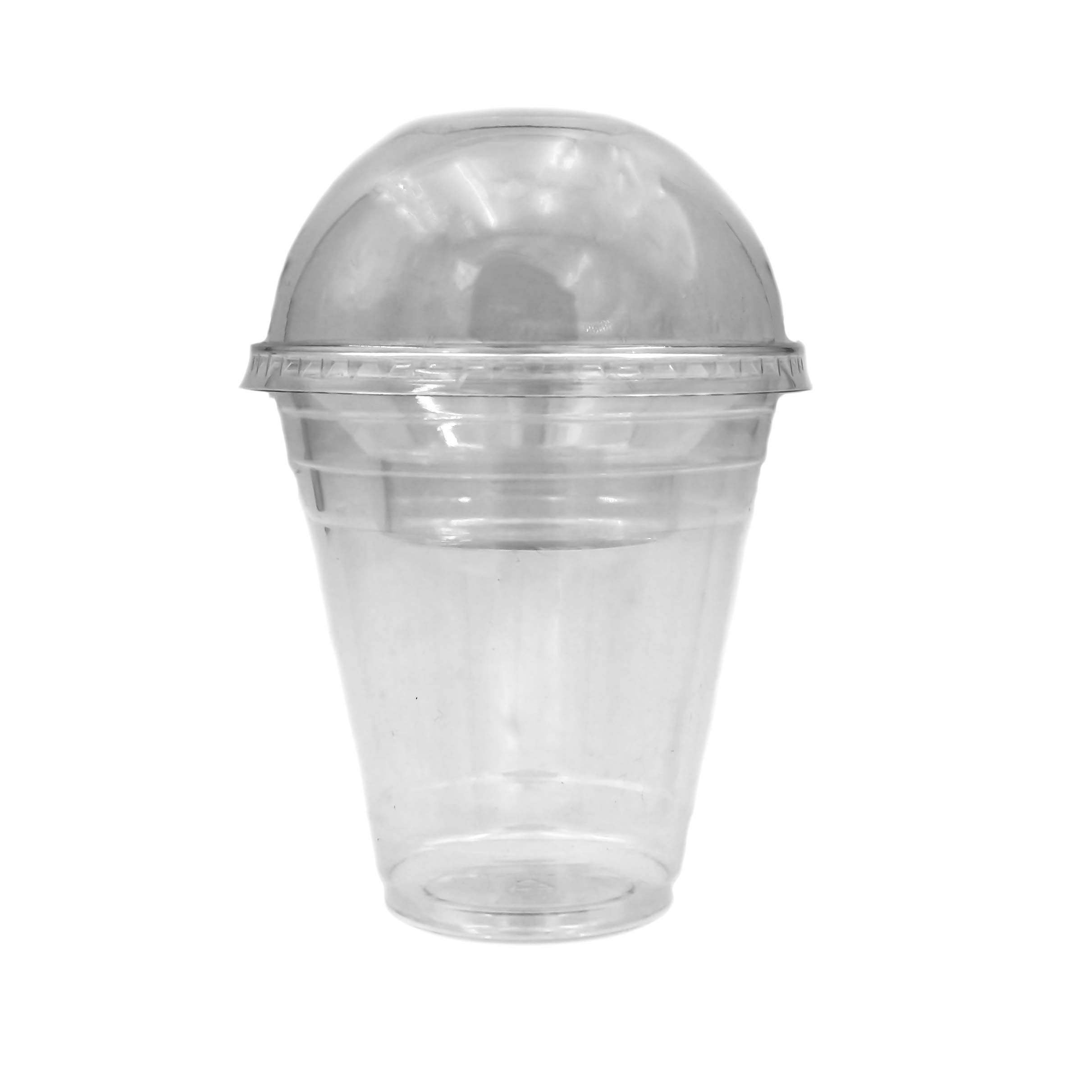 12oz Clear Plastic Cups with 4oz Parfait Insert & Dome Lids (100-Pack) - 3-Piece Dessert Cups for Parfaits, Ice Cream, Smoothies & Party Serving - BPA-Free Disposable Containers