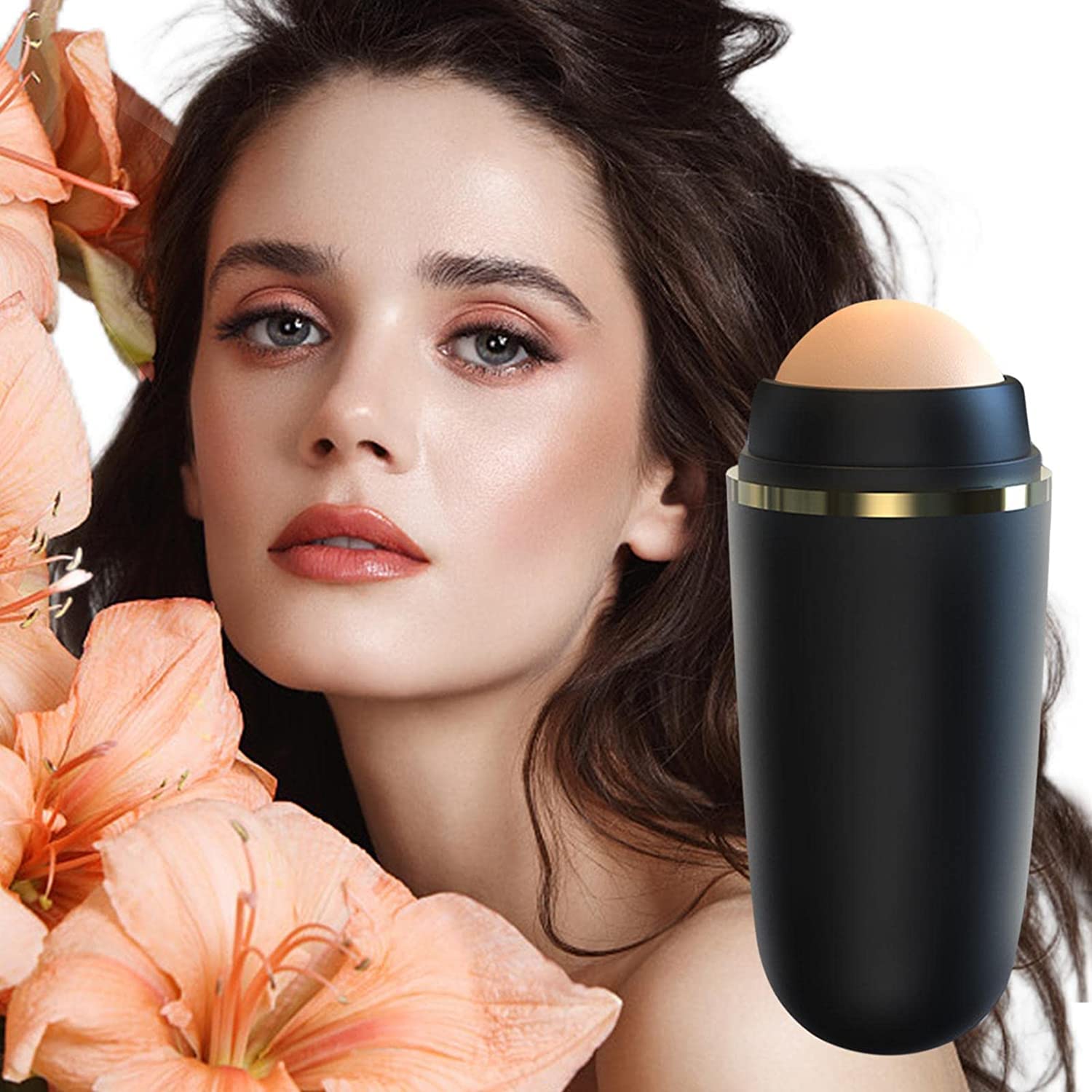 Natural Volcanic Stone Oil Absorbing Face Roller - Portable Oil Control Skincare Tool for Shine-Free Skin | Perfect for Gym, Office & Travel