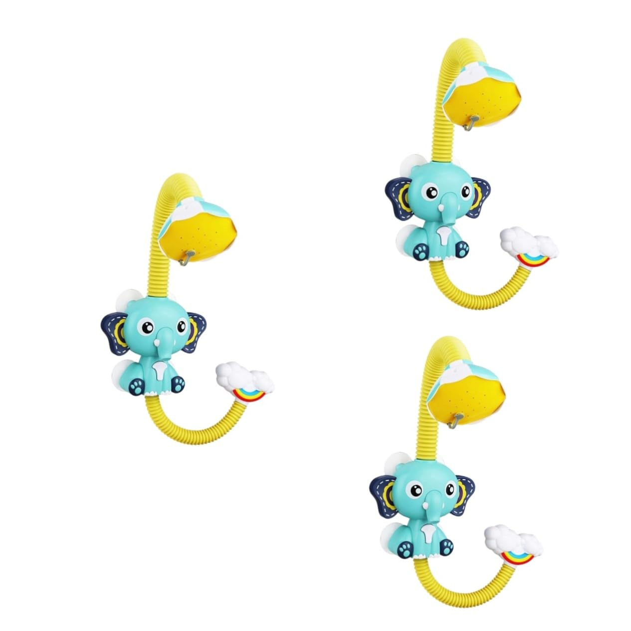 VICASKY 3-Piece Electric Elephant Shower Fountain Toy Set - Bathtub Water Sprayer for Kids, Fun Bath Time Water Play Toys for Toddlers & Children - Perfect for Indoor & Outdoor Bathing, Pool, and Beach Activities